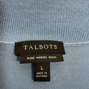 Talbots Light Blue Merino Wool V-Neck Sweater